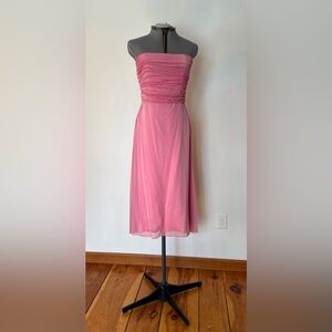 Nobody Puts Baby in the Corner! Vintage Elegant Pink Strapless Chiffon Dress
